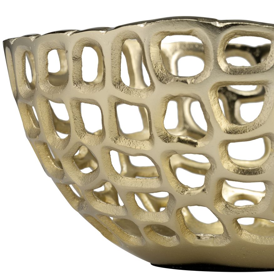 Sagebrook - 9"/10"/12" Metal Pierced Bowls (Set Of 3) in Gold