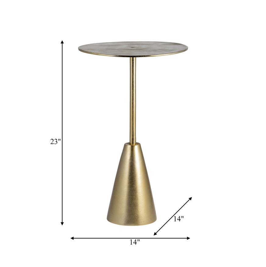 Sagebrook - Metal Cone Base Side Table in Gold