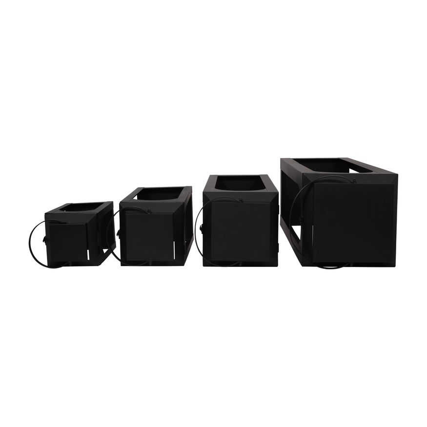 Sagebrook - 11"/16"/23"/29" Metal Open Lanterns (Set of 4) in Black