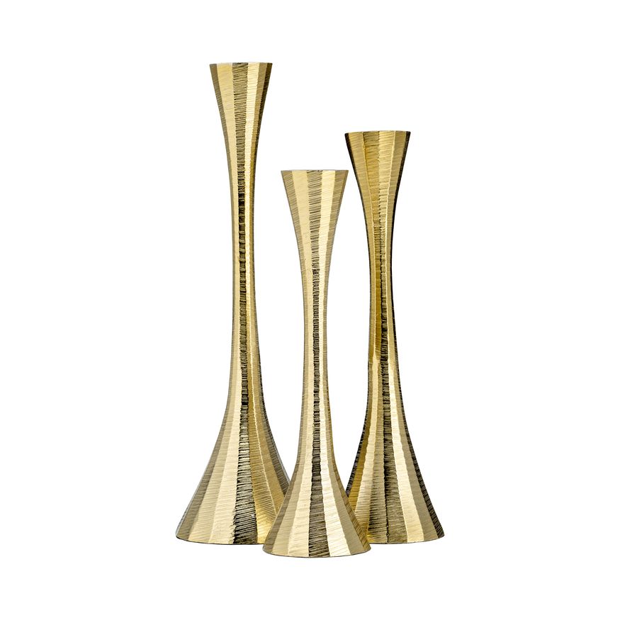 Sagebrook 10" Metal Taper Candle Holder - Brass