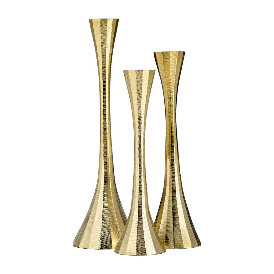 Sagebrook 12" Metal Taper Candle Holder - Brass