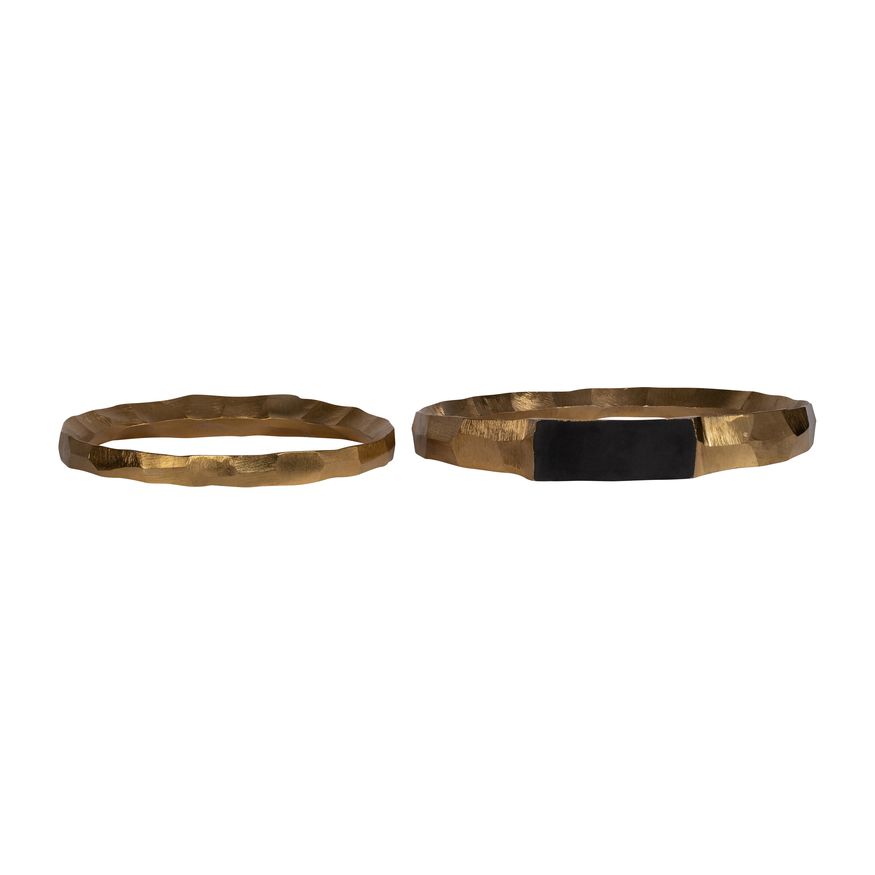 Sagebrook 14"/16" Metal Hammered Decorative Rings (Set Of 2) - Gold