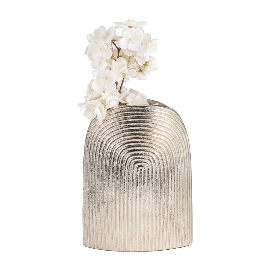 Sagebrook 11" Metal Arch Vase - Silver