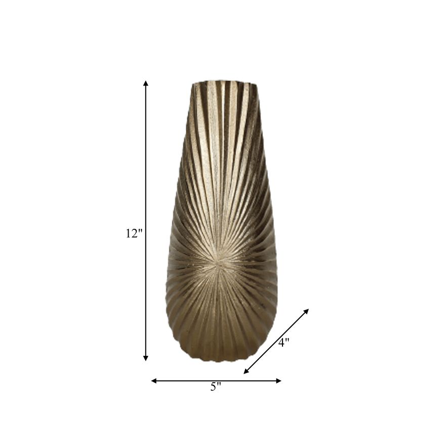 Sagebrook 12" Metal Burst Vase - Champagne