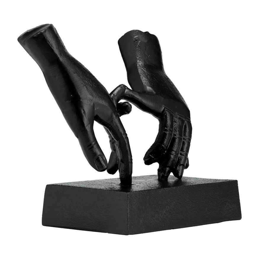 Sagebrook - 9" Metal Entwined Hands Sculpture in Black