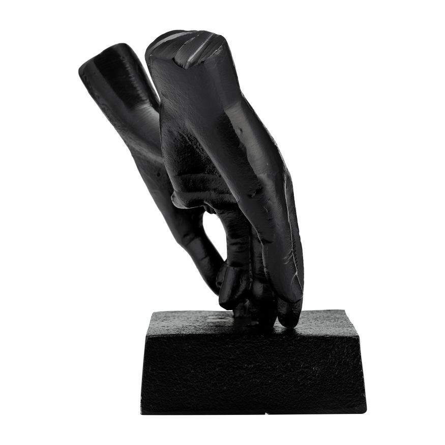 Sagebrook - 9" Metal Entwined Hands Sculpture in Black