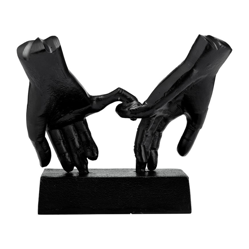 Sagebrook - 9" Metal Entwined Hands Sculpture in Black