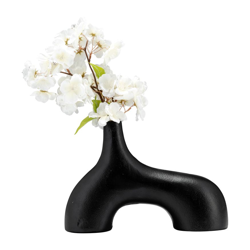 Sagebrook 8" Metal Abstract Vase - Black