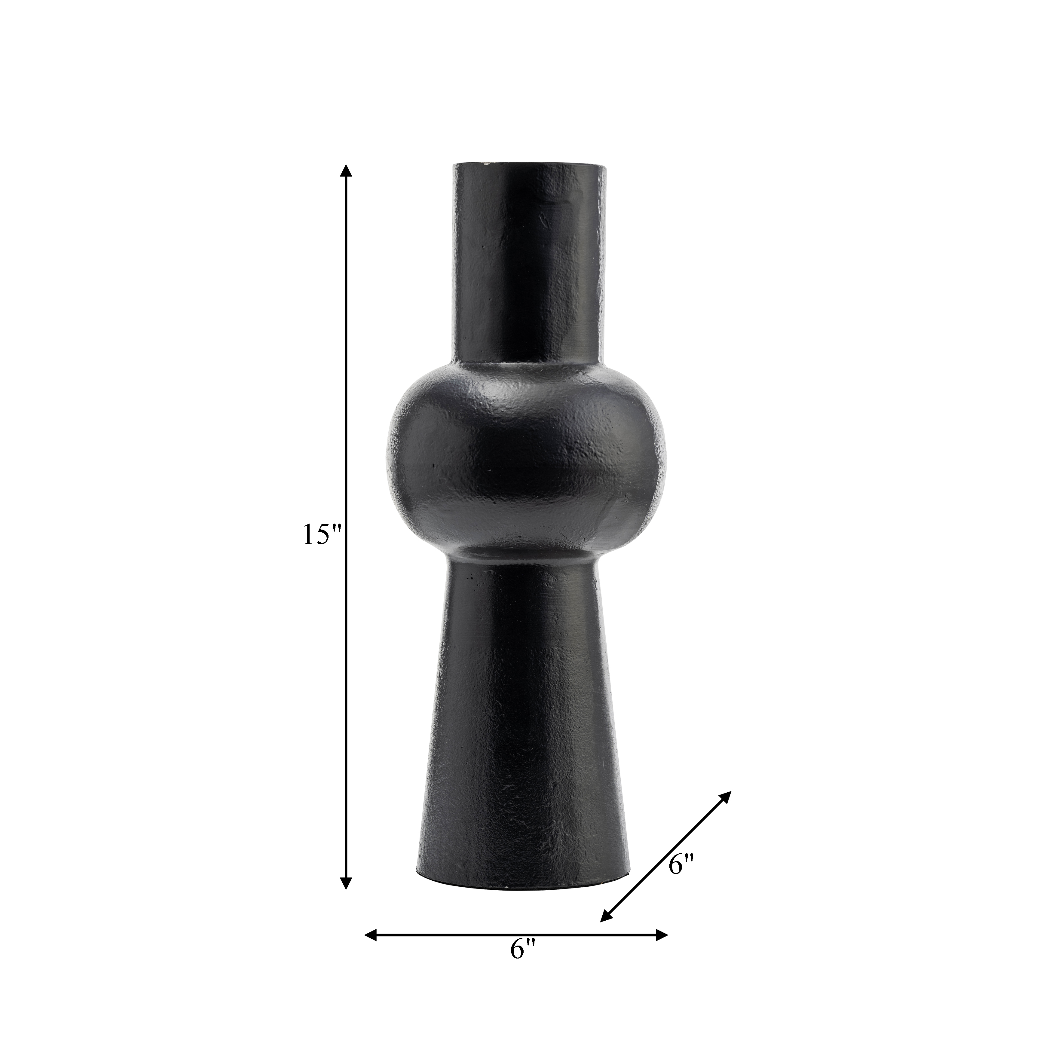 Sagebrook 15" Metal Mid Ellipsoid Vase - Black