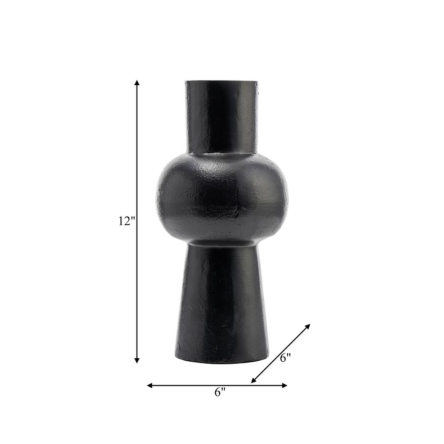 Sagebrook 12" Metal Mid Ellipsoid Vase - Black