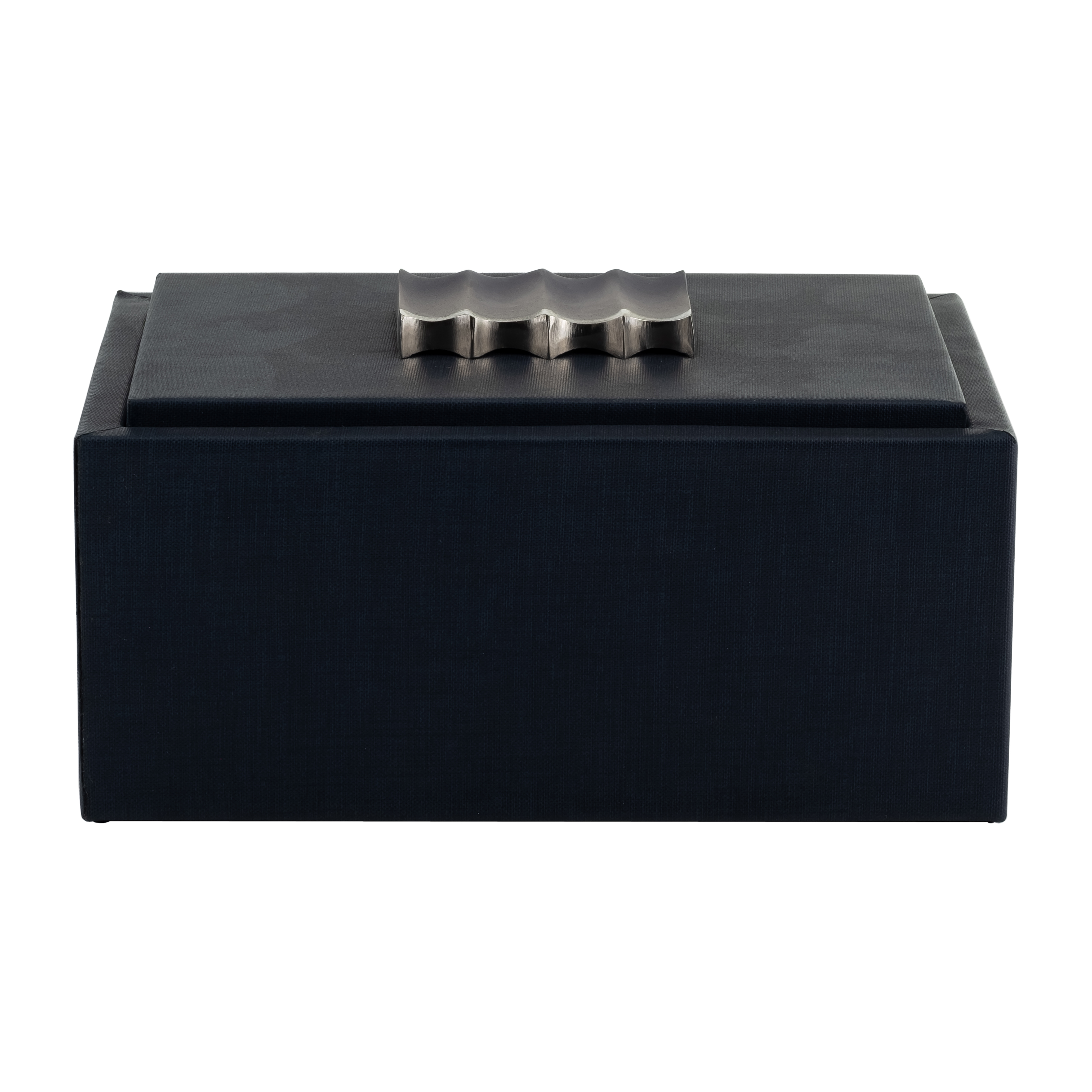 Sagebrook - 10" Wood-Leather Box in Blue/Ombre