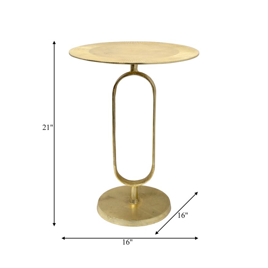 Sagebrook - Metal Side Table in Champagne