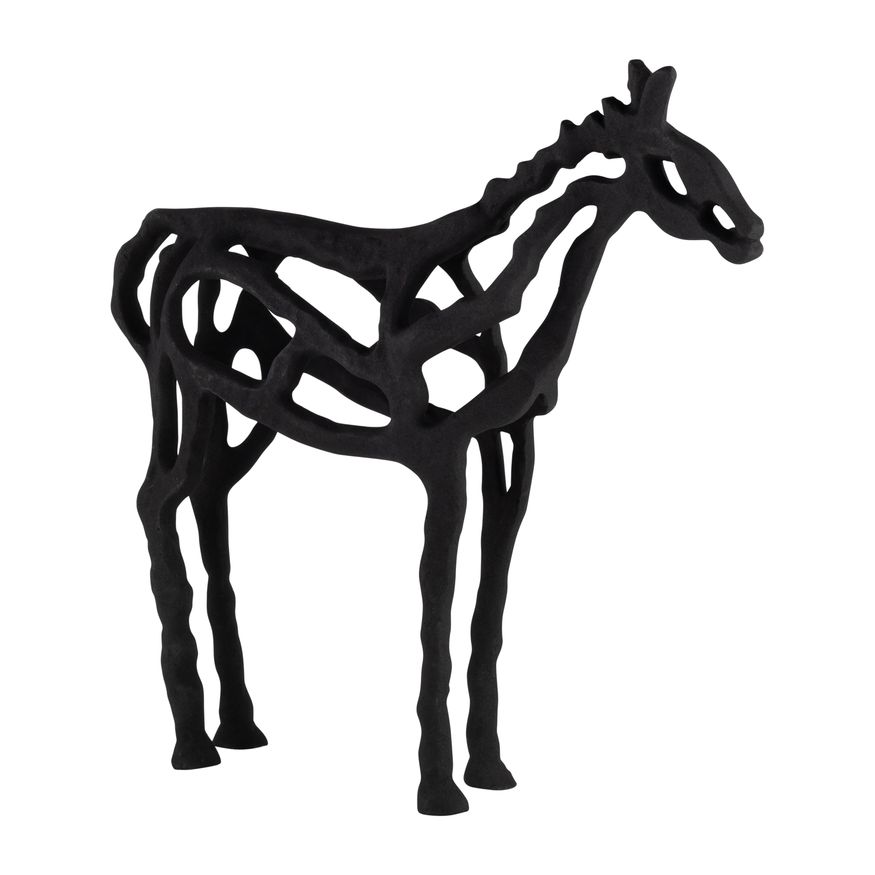 Sagebrook 14" Metal Horse Illusion Sculpture - Black