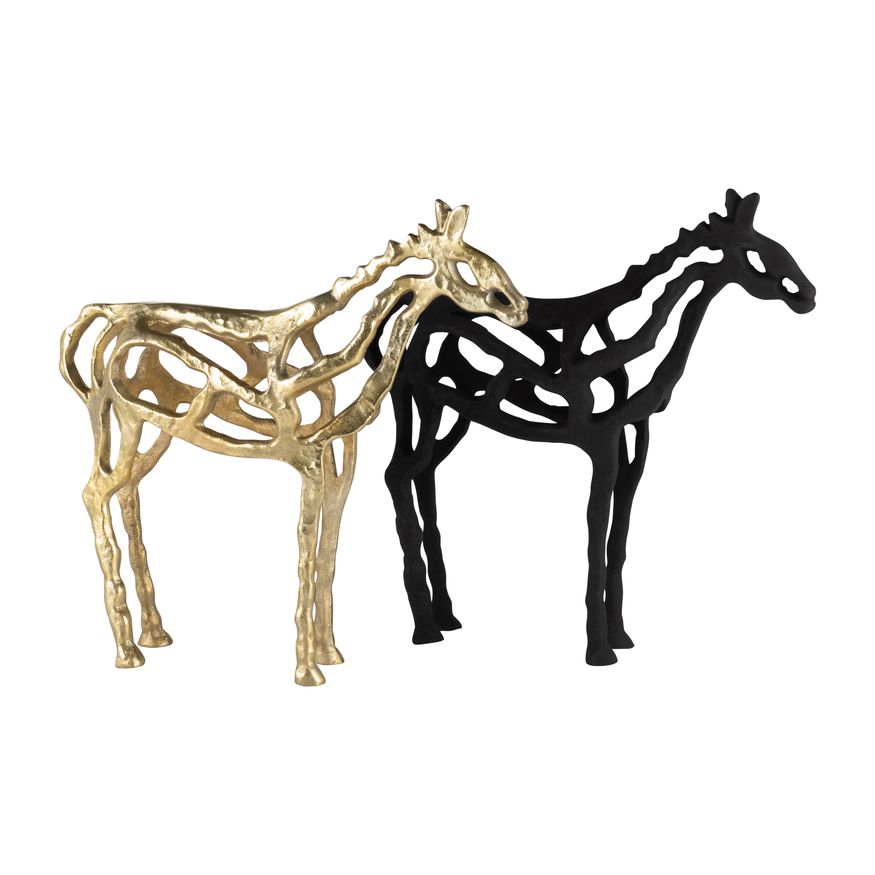 Sagebrook 14" Metal Horse Illusion Sculpture - Black