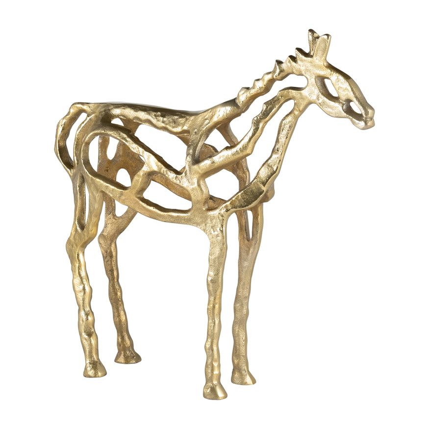 Sagebrook 14" Metal Horse Illusion Sculpture - Gold