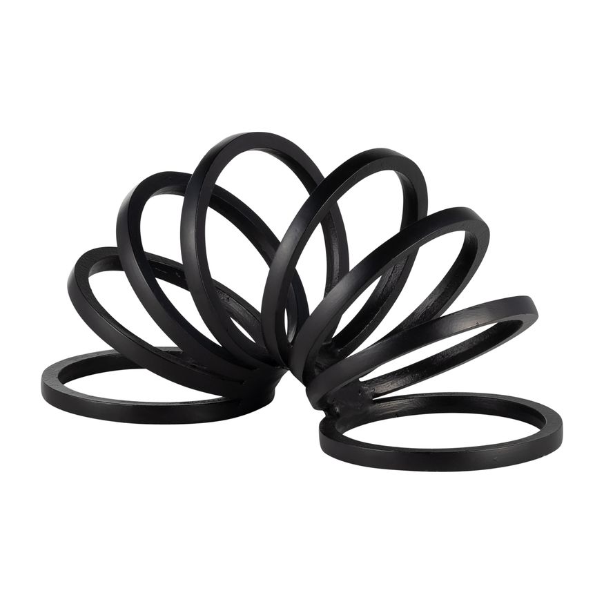 Sagebrook 11" Metal Slinky Ring Decor - Black