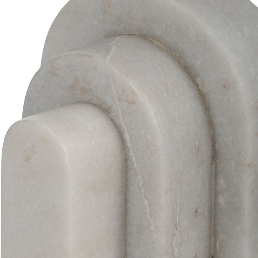 Sagebrook - 6" Marble Layered Arches Bookends (Set Of 2) in White