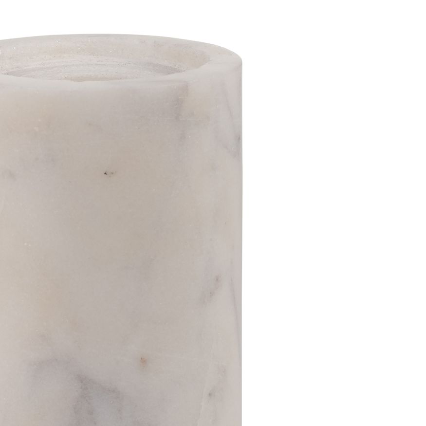 Sagebrook 5" Marble Taper Candle Holder With Flat Base - White