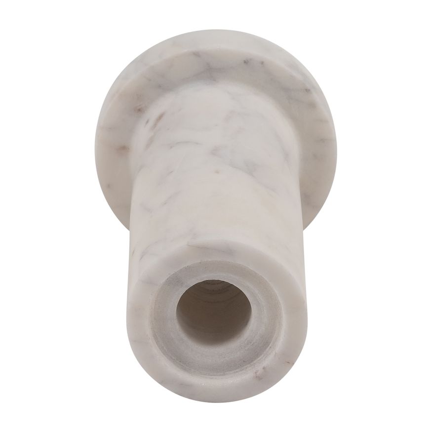 Sagebrook 5" Marble Taper Candle Holder With Flat Base - White