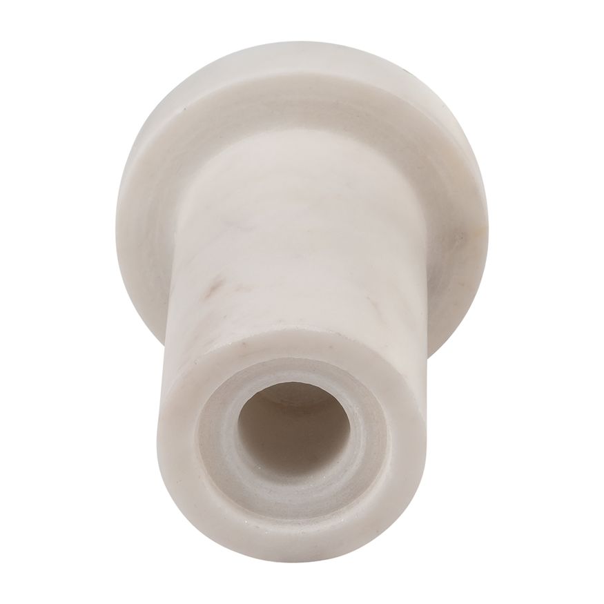 Sagebrook 4" Marble Taper Candle Holder With Flat Base - White