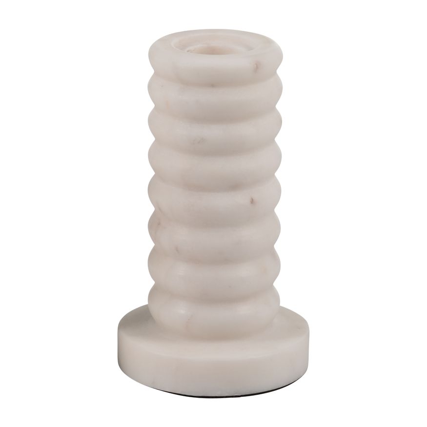 Sagebrook 5" Marble Ribbed Taper Candle Holder