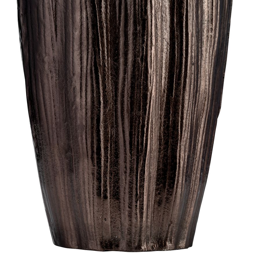 Sagebrook 24" Metal Abstract Ridged Vase - Black Nickel