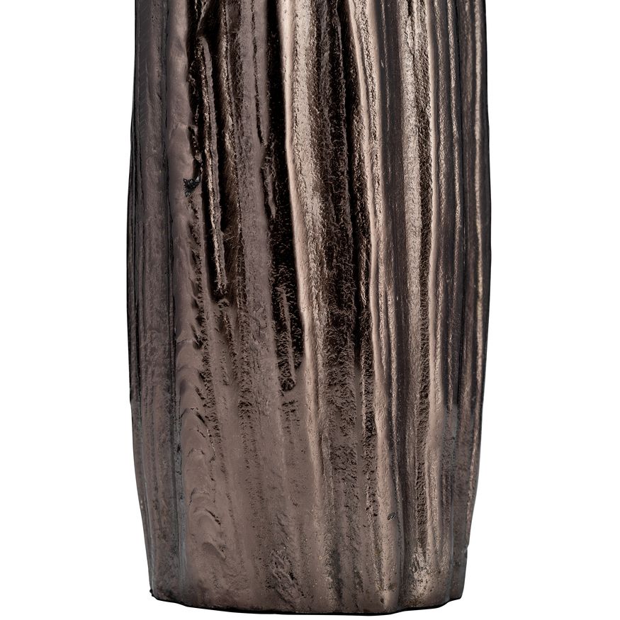 Sagebrook 20" Metal Abstract Ridged Vase - Black Nickel