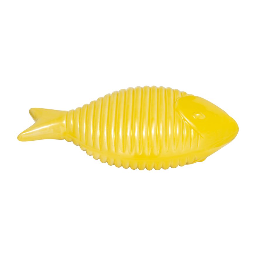 Sagebrook 12" Ceramic V Striped Fish - Yellow