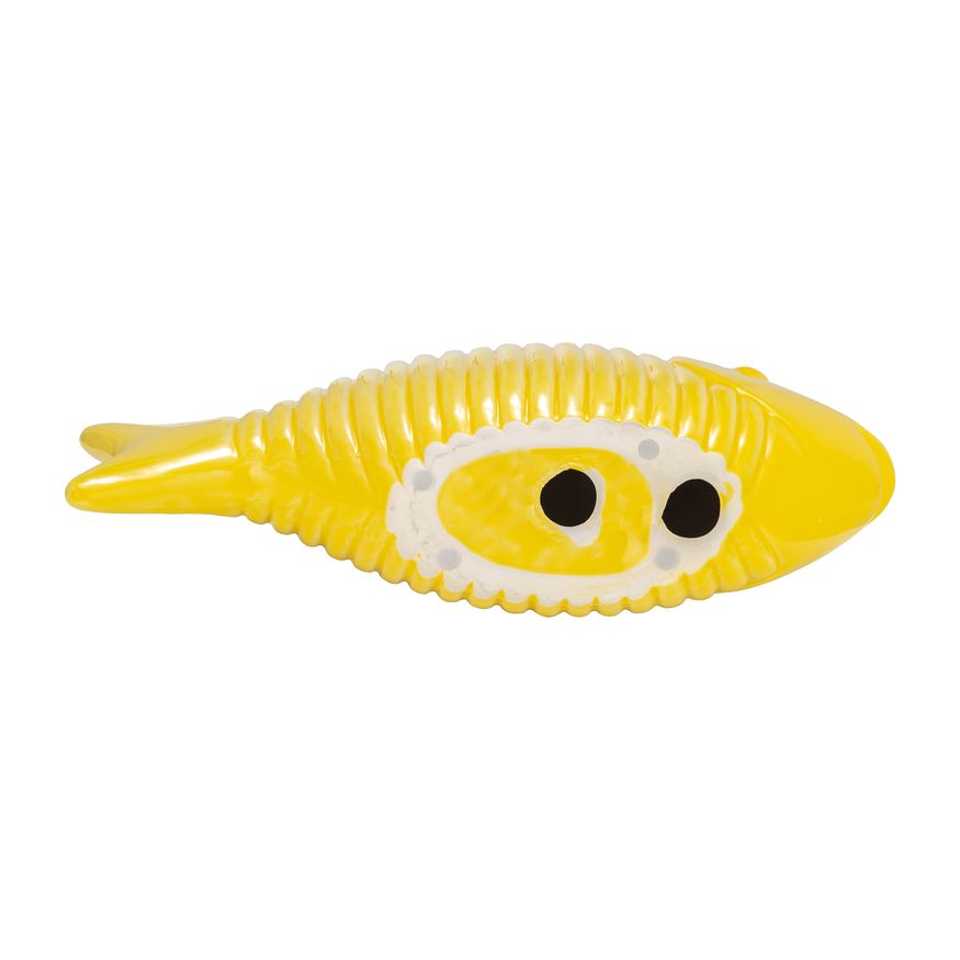 Sagebrook 12" Ceramic V Striped Fish - Yellow