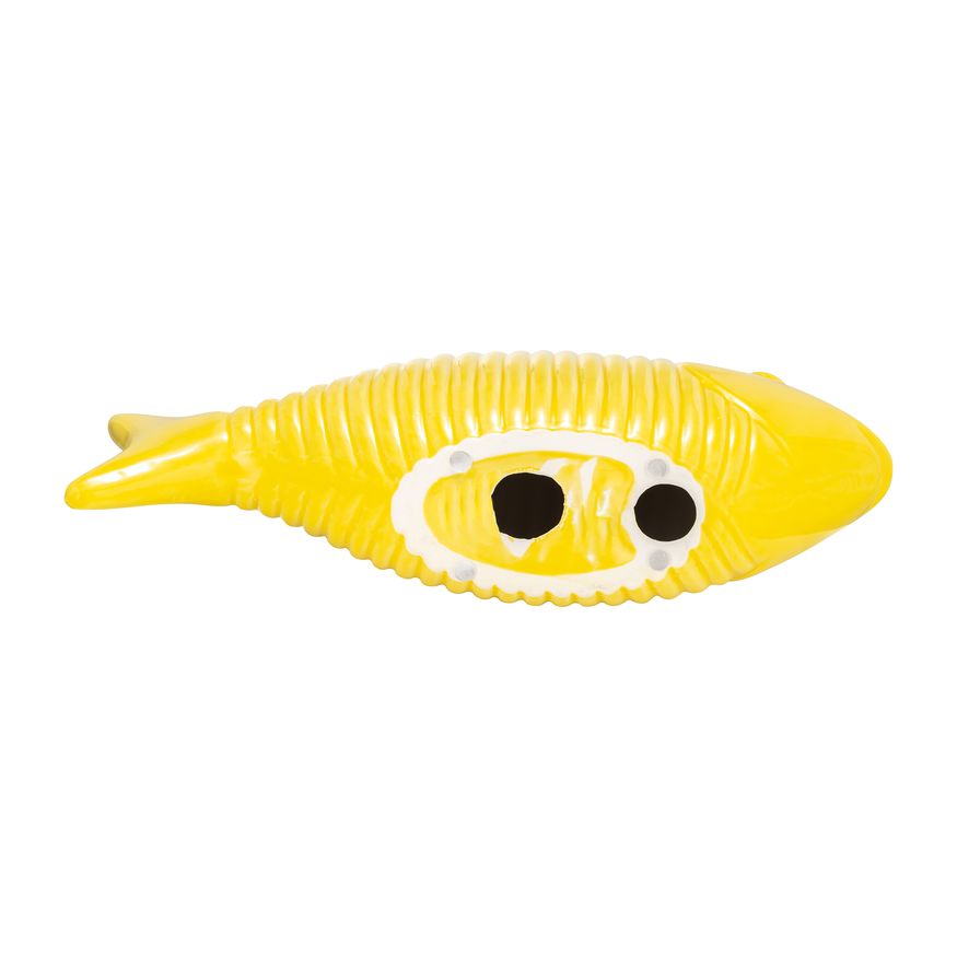 Sagebrook 16" Ceramic V Striped Fish - Yellow