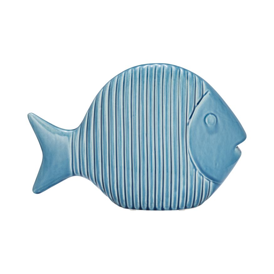 Sagebrook 12" Ceramic V Striped Fish