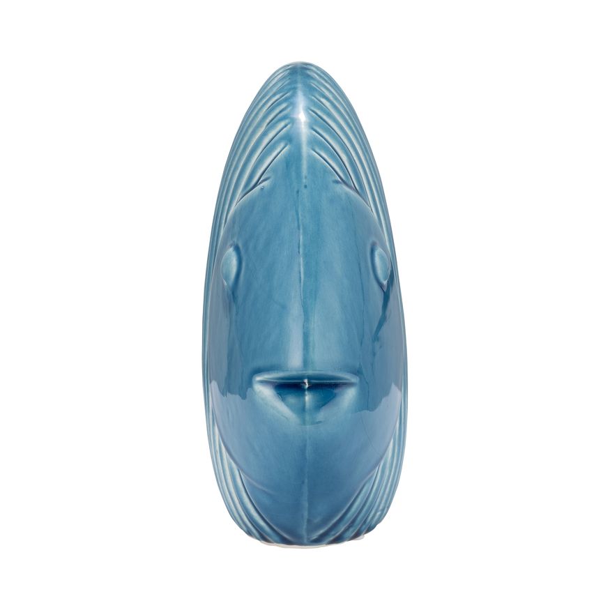 Sagebrook 12" Ceramic V Striped Fish - Blue