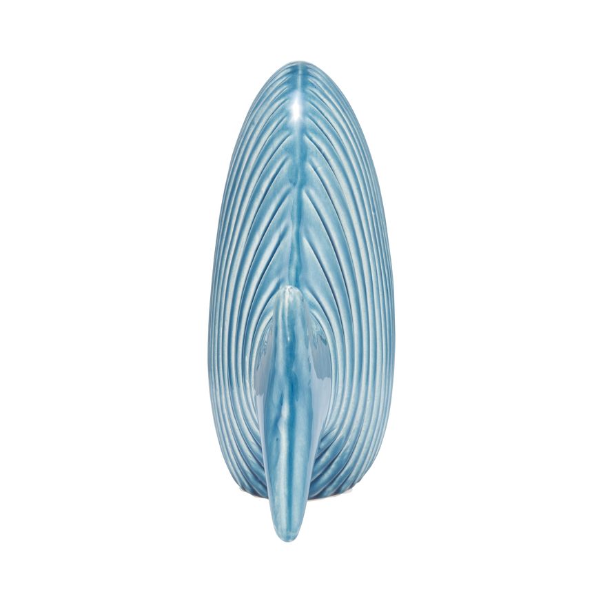 Sagebrook 12" Ceramic V Striped Fish - Blue