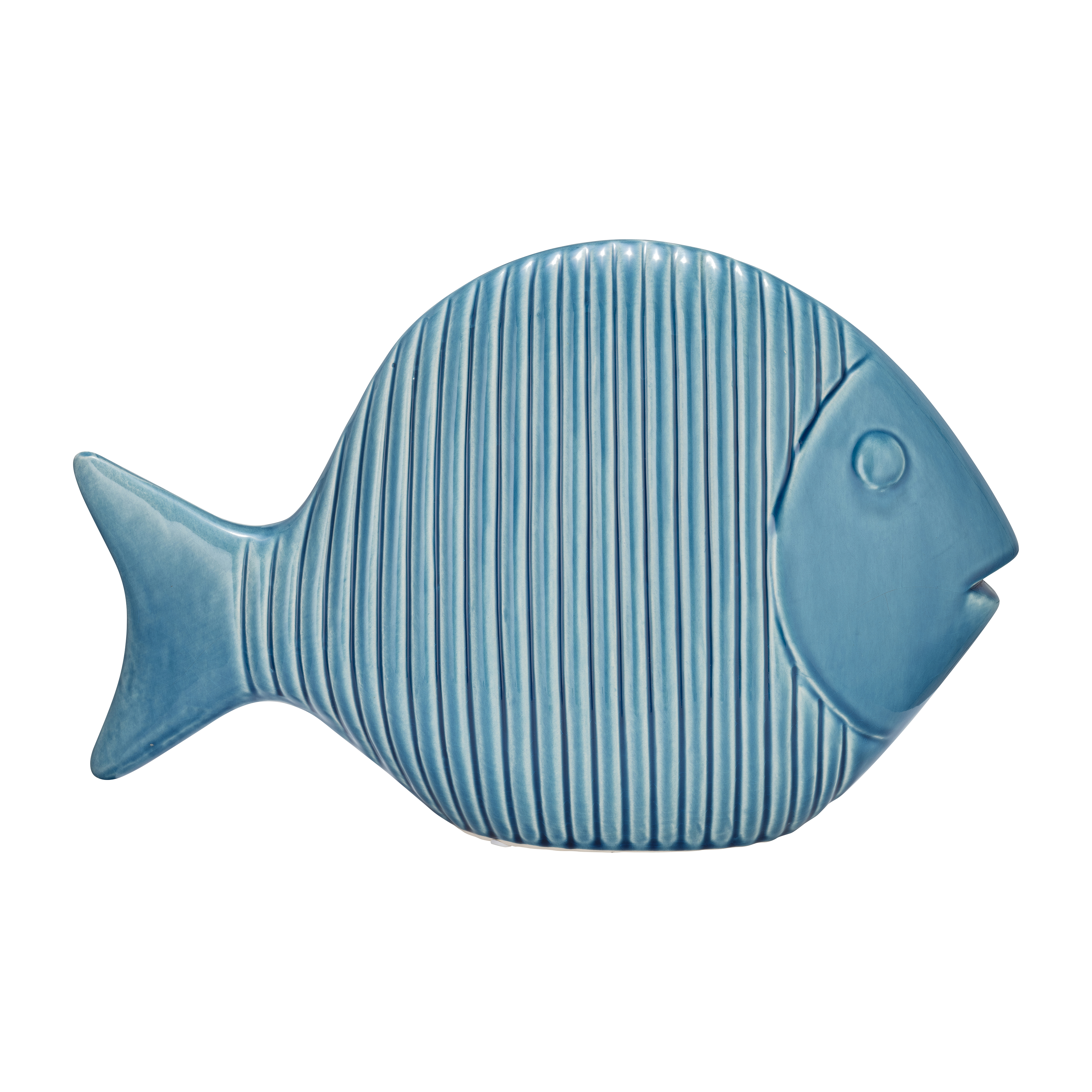 Sagebrook 12" Ceramic V Striped Fish