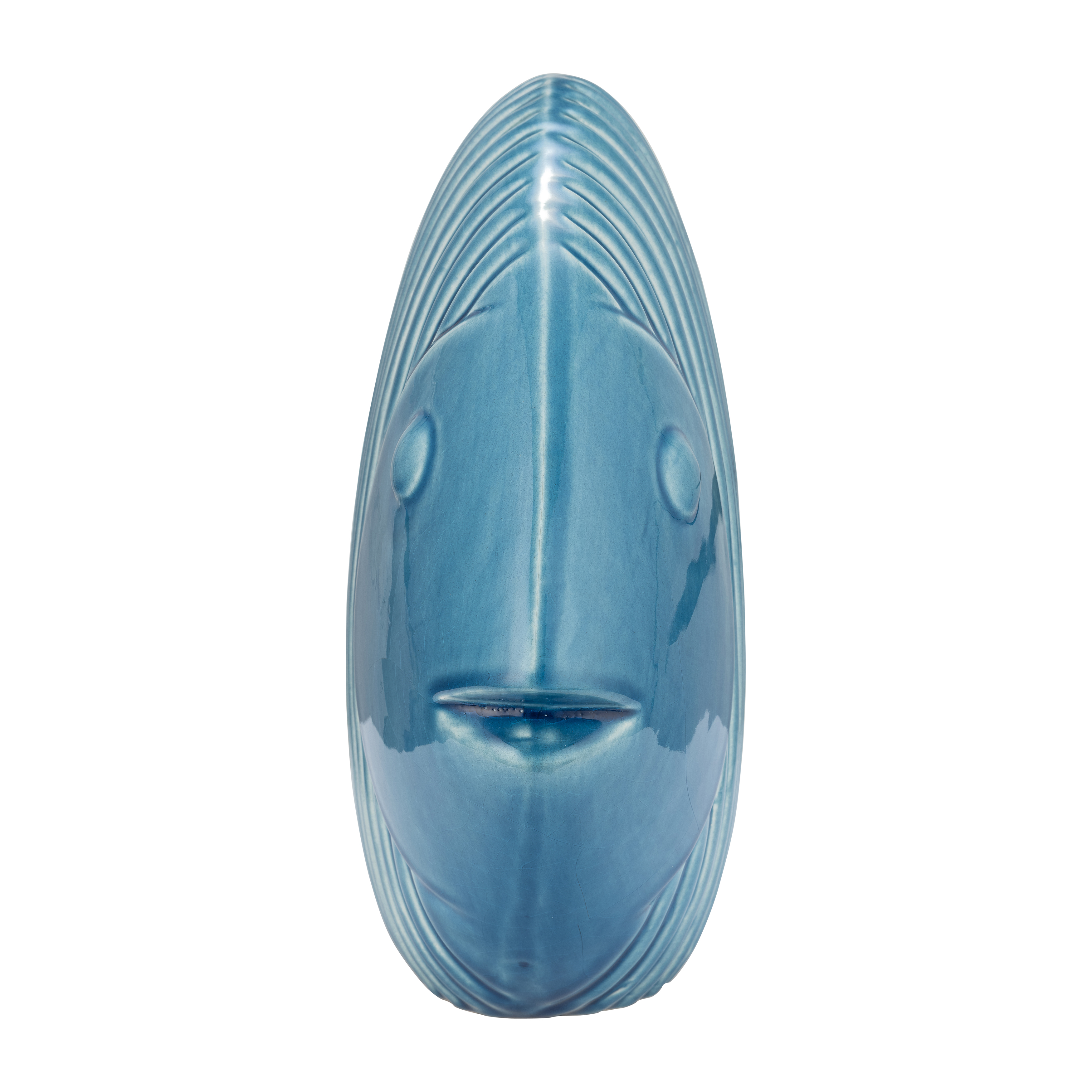 Sagebrook 16" Ceramic V Striped Fish - Blue