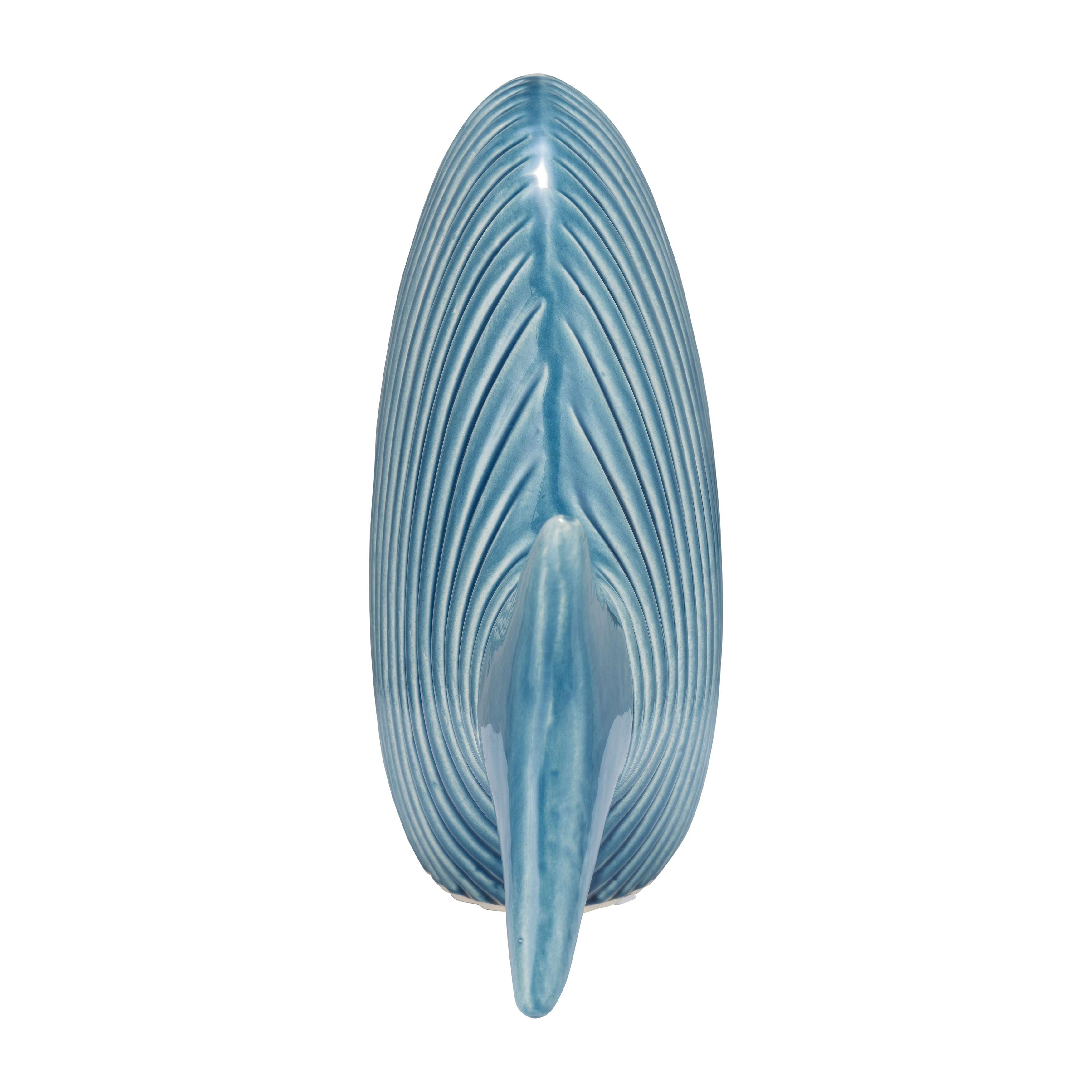 Sagebrook 16" Ceramic V Striped Fish - Blue