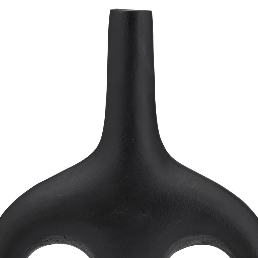 Sagebrook 15" Metal Hollow Handles Vase - Black