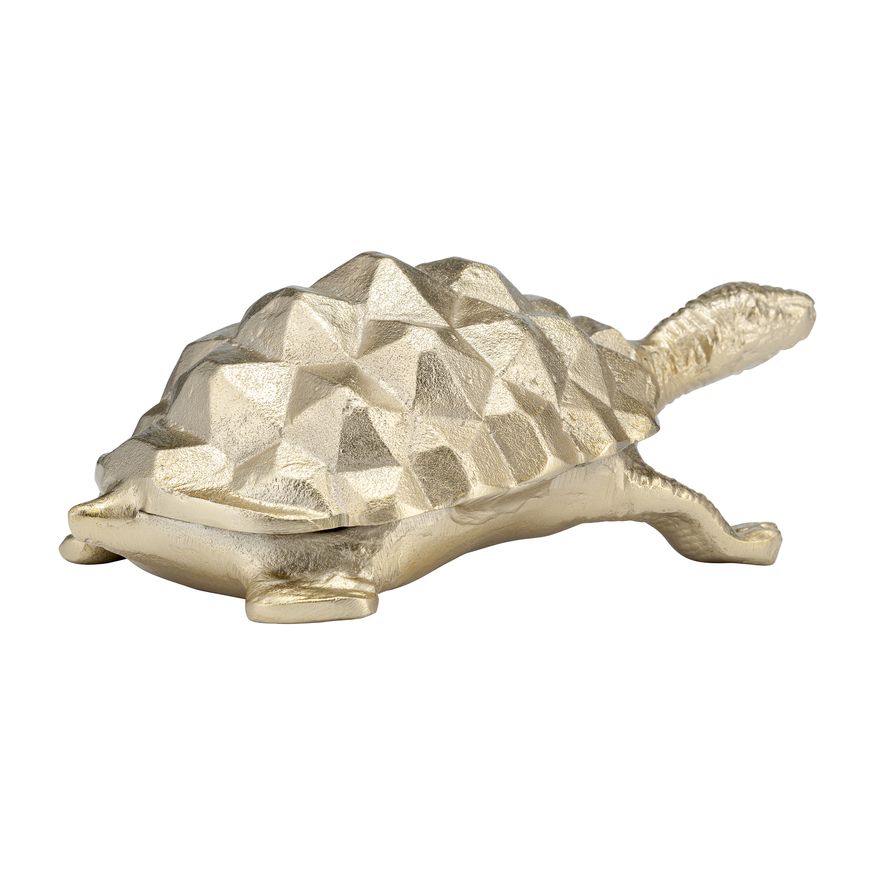 Sagebrook - 9" Metal Walking Tortoise in Champagne