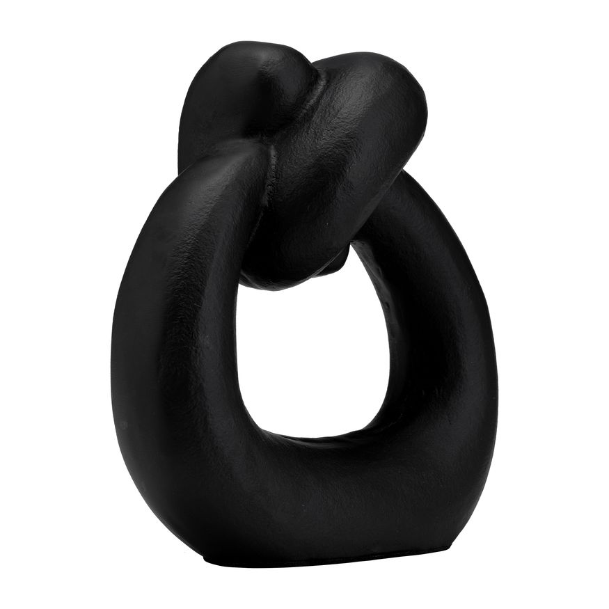 Sagebrook 11" Metal Broad Knot Ring Sculpture - Black