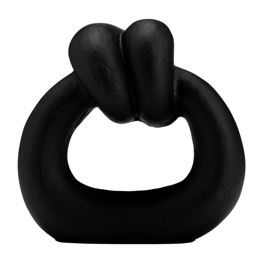 Sagebrook 11" Metal Broad Knot Ring Sculpture - Black