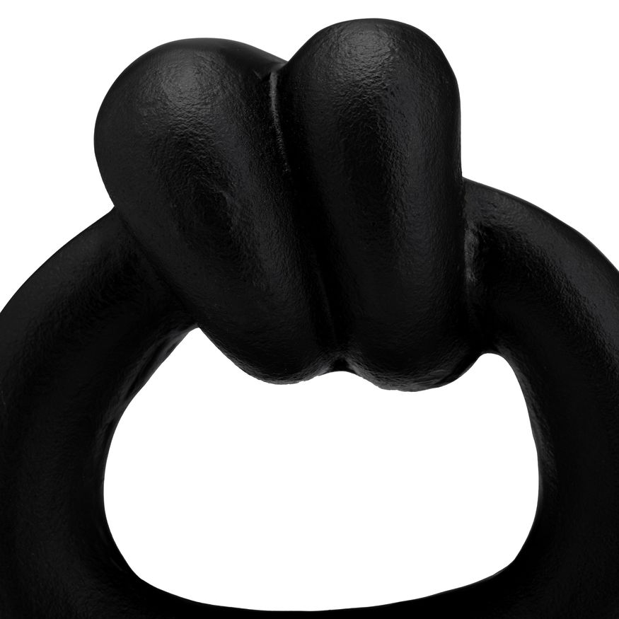 Sagebrook 11" Metal Broad Knot Ring Sculpture - Black