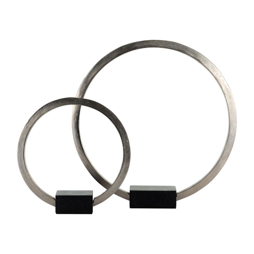 Sagebrook Metal,19",standing Ring With base ,nickel/Black