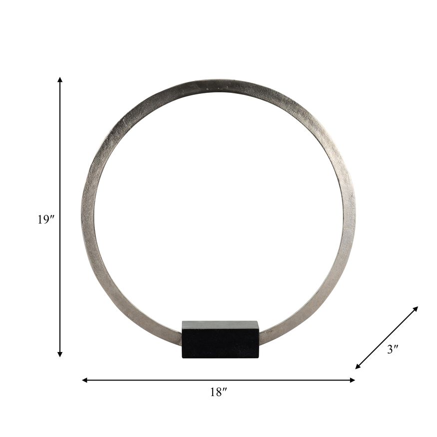 Sagebrook Metal,19",standing Ring With base ,nickel/Black