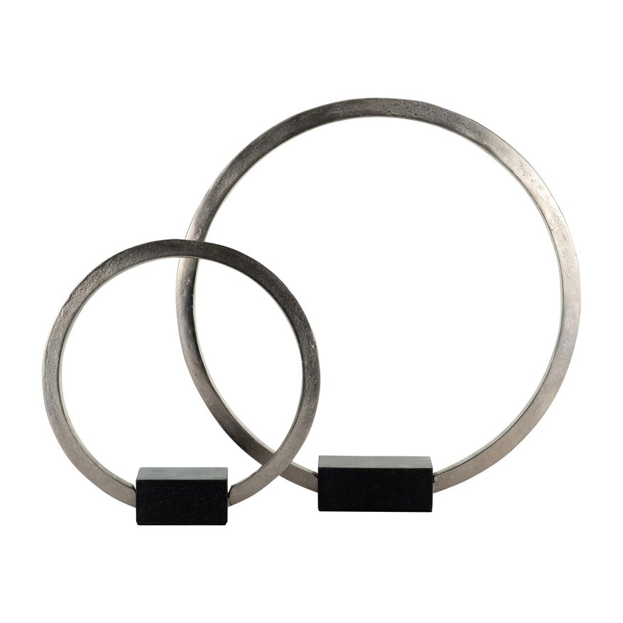 Sagebrook Metal,12",standing Ring With base ,nickel/Black