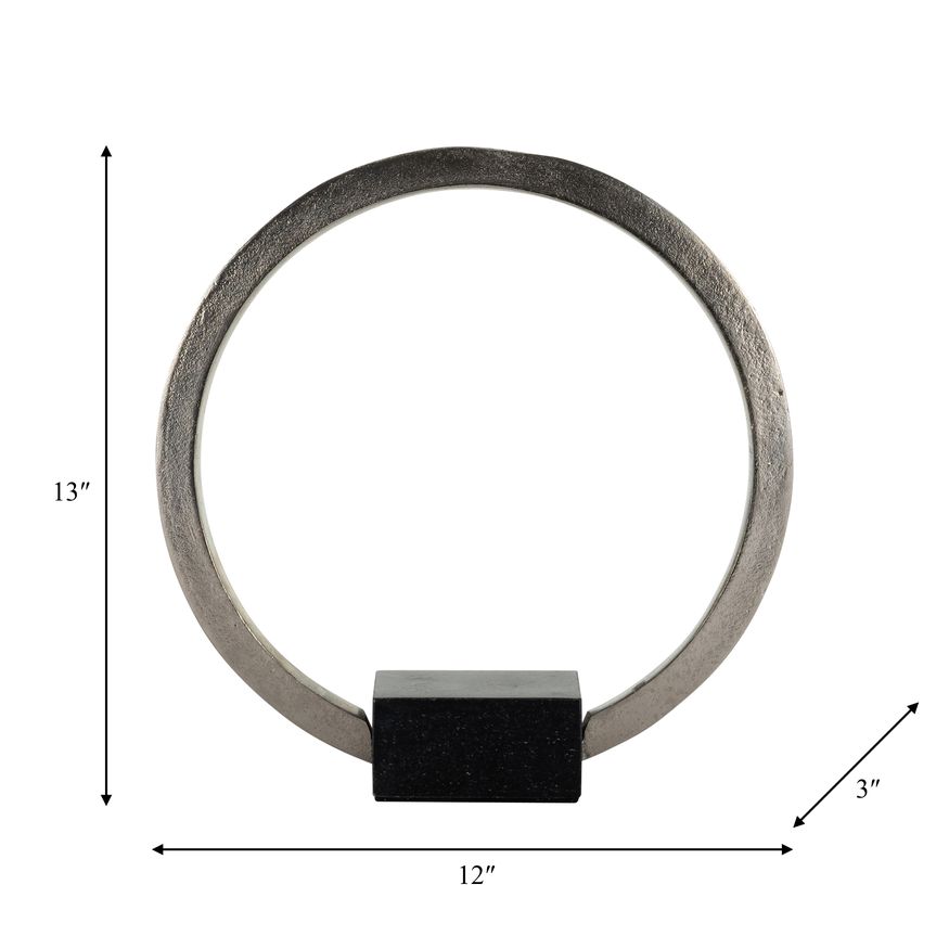 Sagebrook Metal,12",standing Ring With base ,nickel/Black