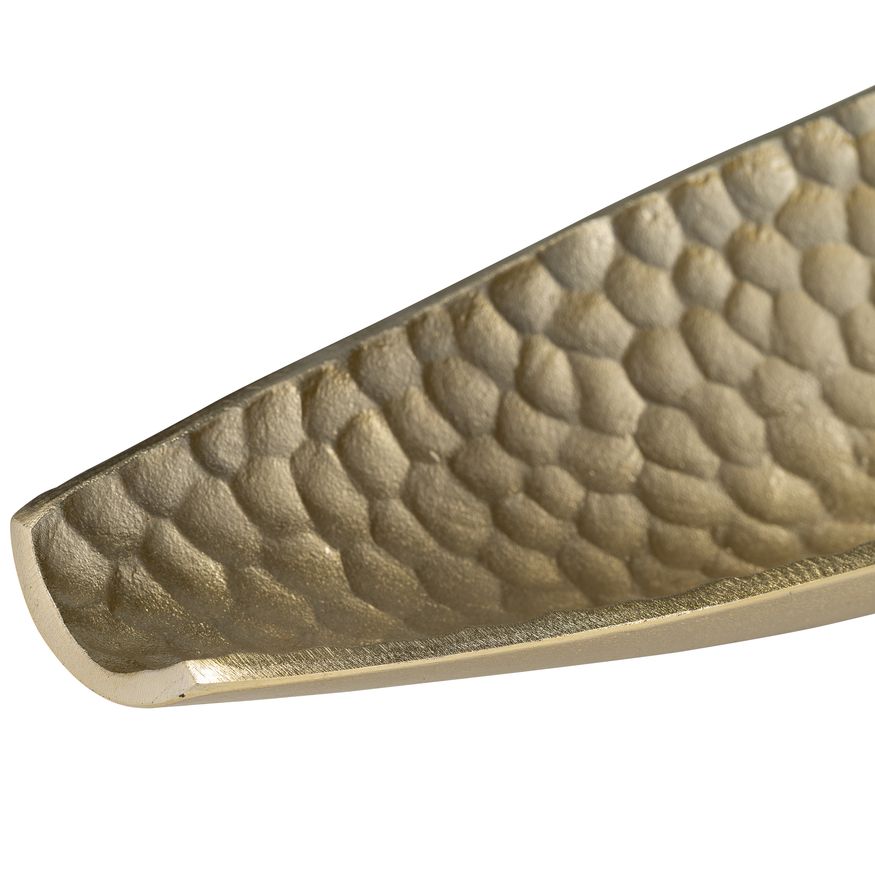 Sagebrook - 18"/24" Metal Hammered Elongated Trays (Set Of 2) in Champagne