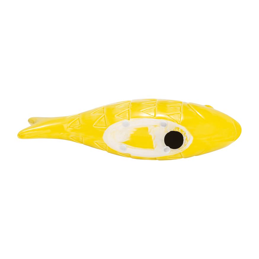 Sagebrook 13" Ceramic Zigzag Scaled Fish - Yellow