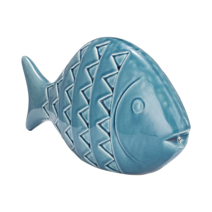 Sagebrook 13" Ceramic Zigzag Scaled Fish