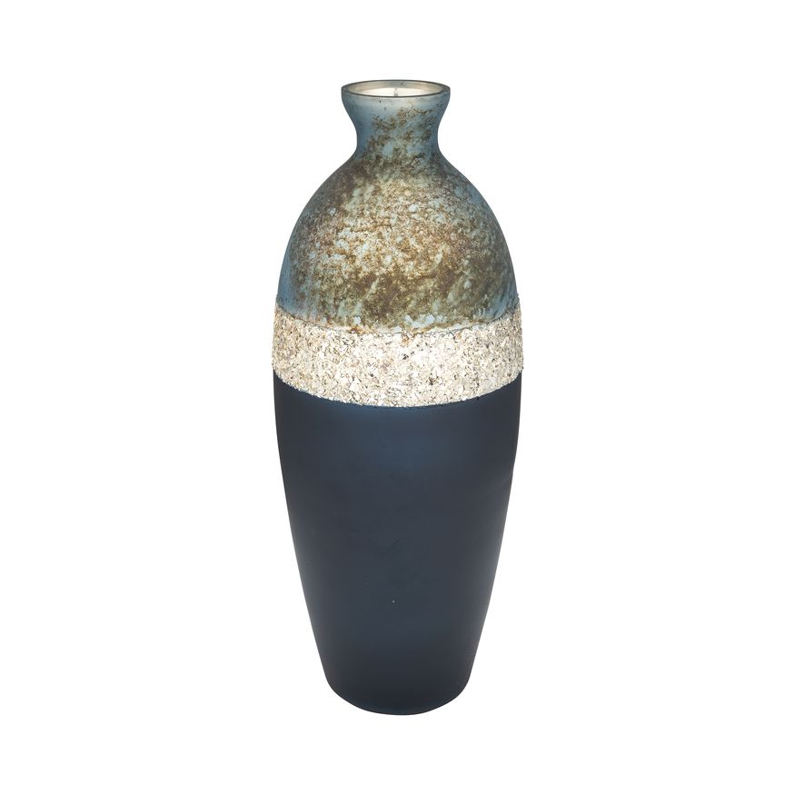 Sagebrook 16" Glass Tri-colored Glittered Vase