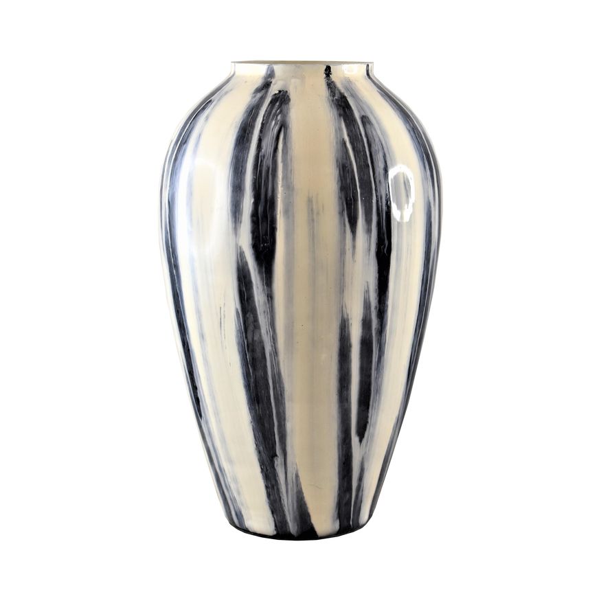 Sagebrook 17" Glass Striped Vase